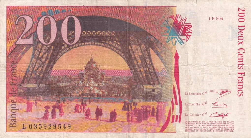 France 200 Francs Gustave Eiffel Rare Note