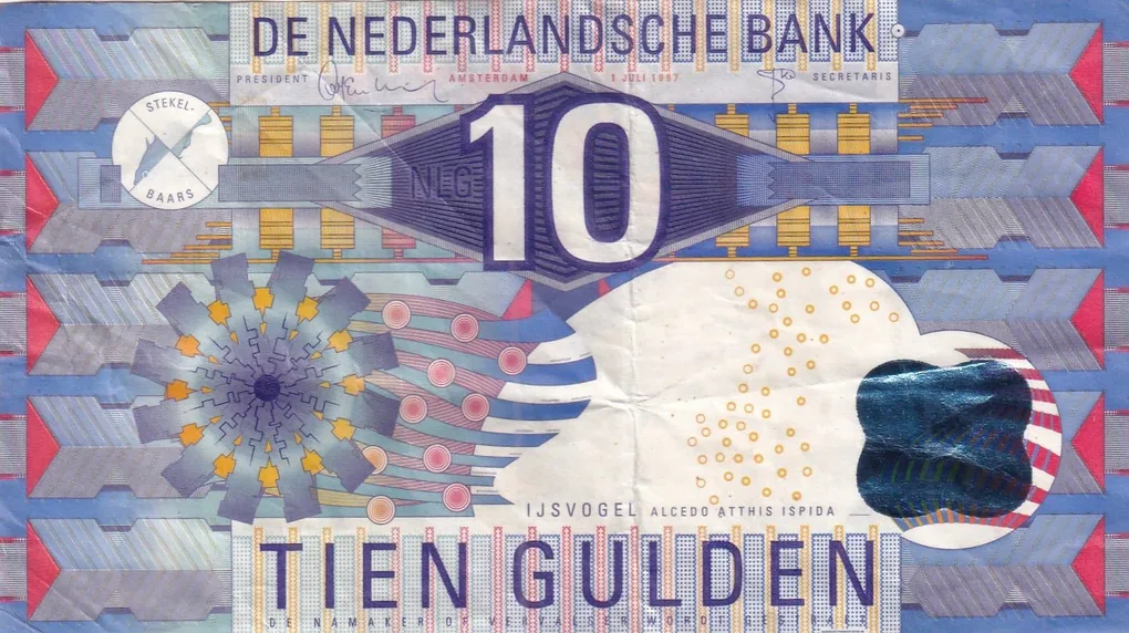 Netherlands 10 Gulden IJsvogel Rare Note
