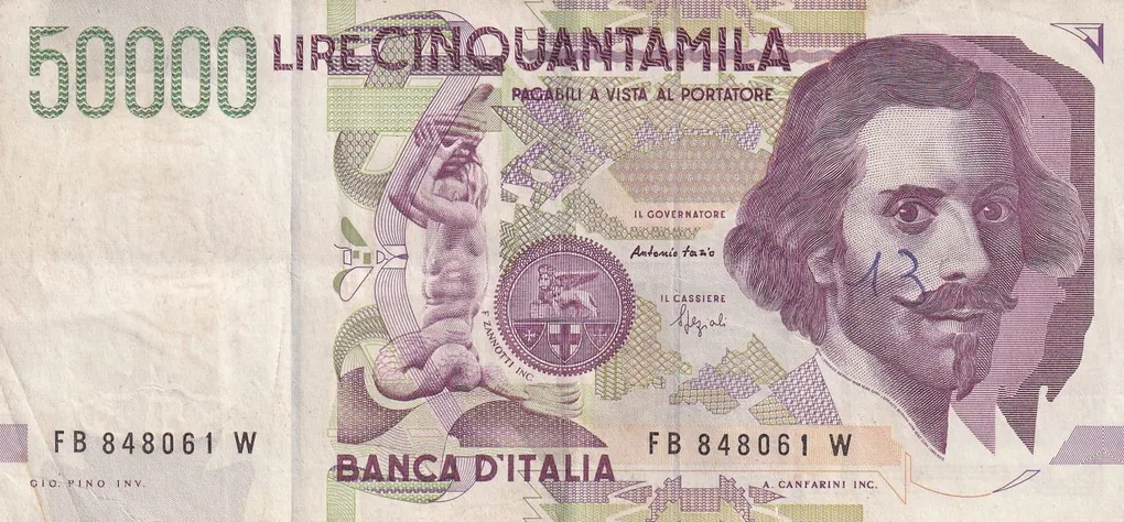 Italy 50 000 Lire (Bernini - 2nd type) Bank Note