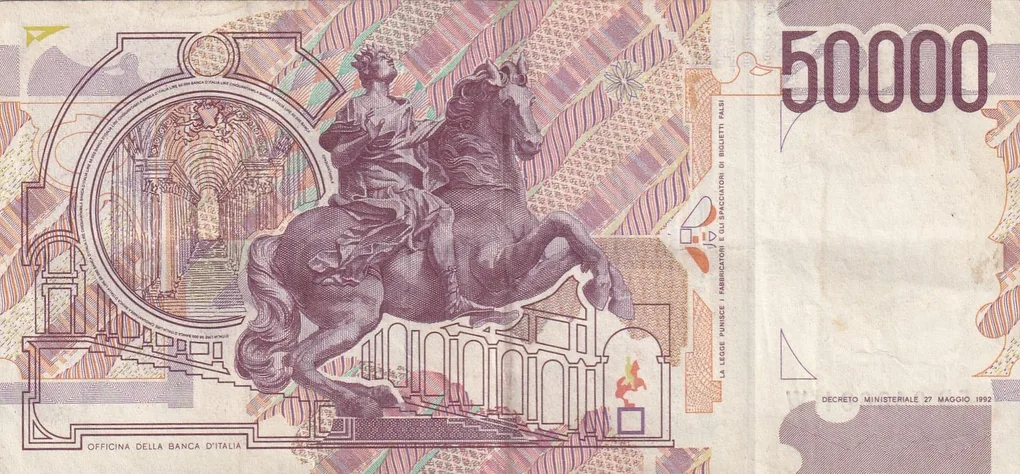 Italy 50 000 Lire (Bernini - 2nd type) Bank Note