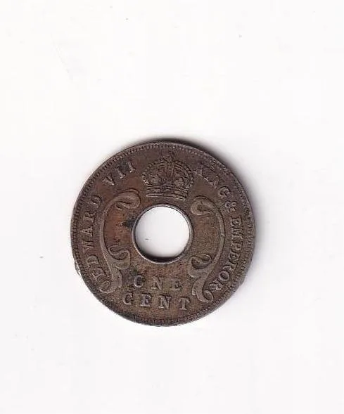 East Africa 1 Cent (1909) Edward VII Rare Coin #d-115