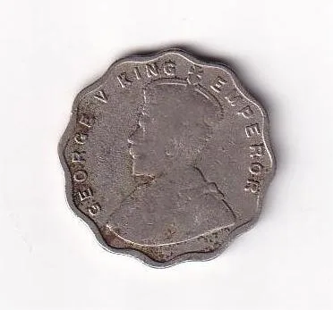 British India 1 Anna 1925 George VI Rare Coin #D-118