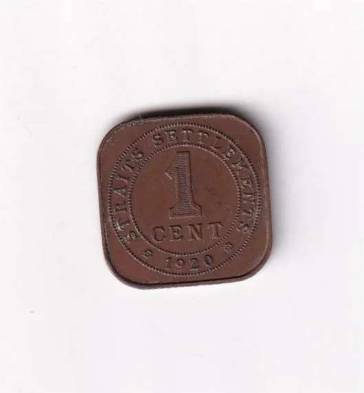 Straits Settlements 1 Cent 1920 George V Rare Coin #D-126