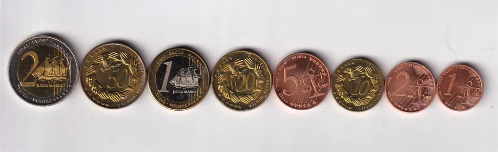 Latvia (8 Pcs) Euro Unc pattern Coin Set #D-143