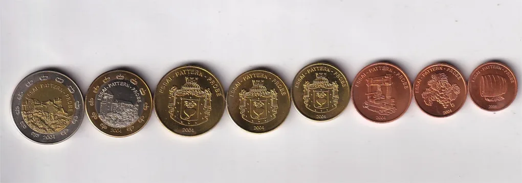 Liechtenstein 2004 (8 Pcs) Unc Pattern Coin Set #D-149