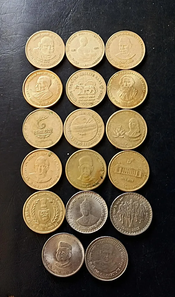 Republic India Set of 17 pieces of 17 different variety Denominaton 5₹ Same and similar set are available