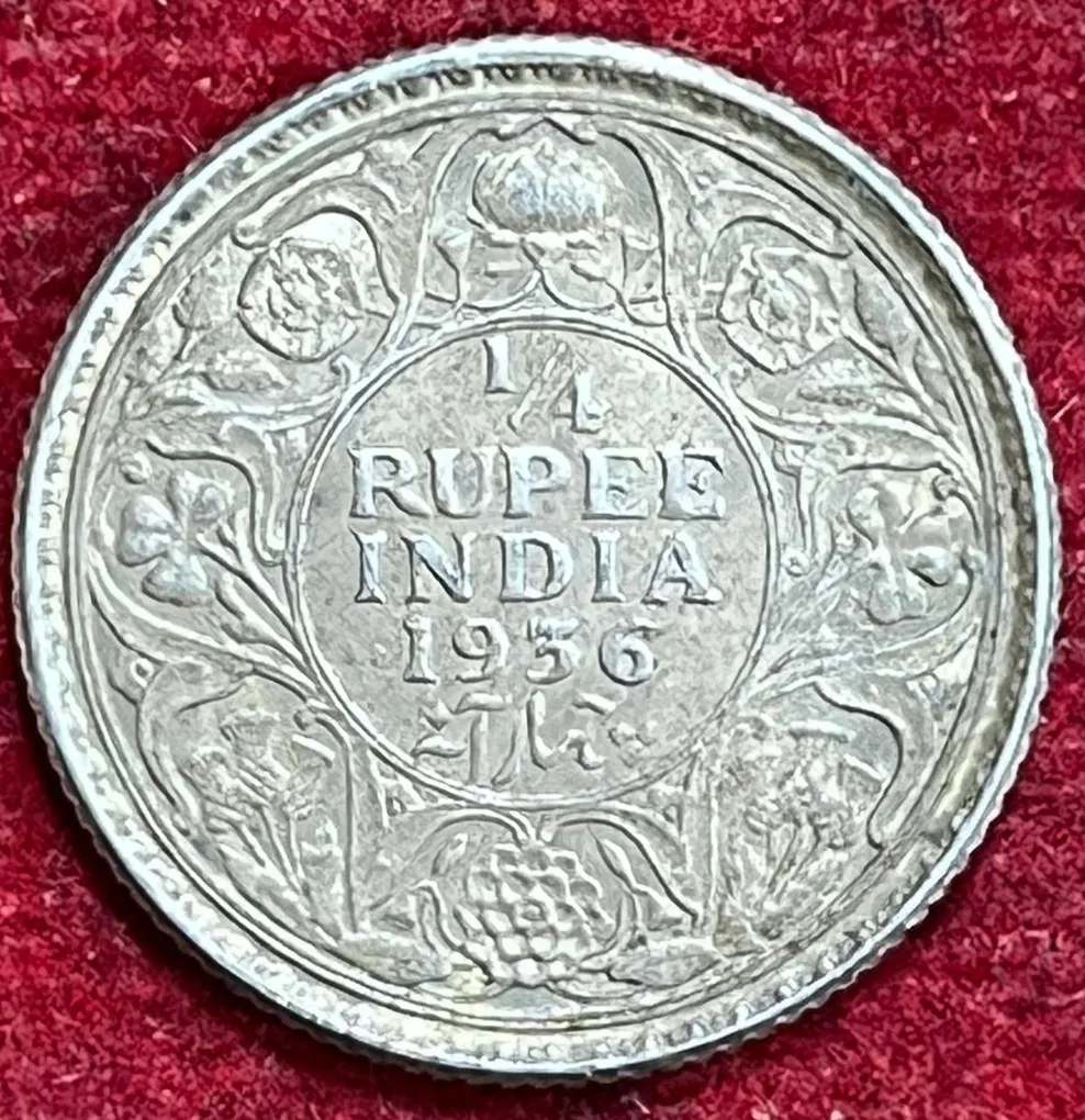 GEORGE V KING 1/4 RUPEES 1936 RARE COIN #V-312 (Copy)