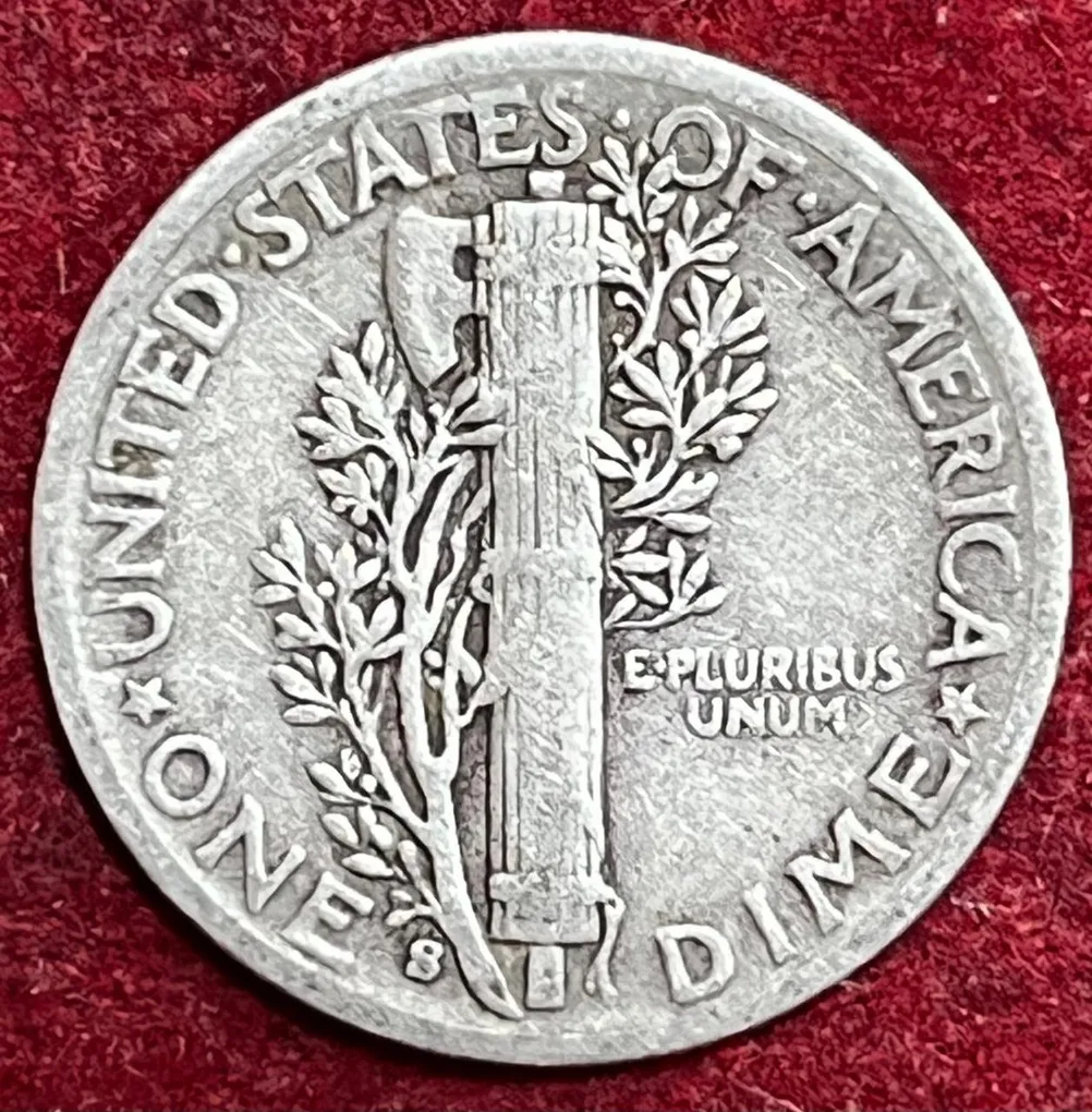 UNITED STATES 1 DIME 1943 MERCURY DIME RARE SILVER COIN #V-378