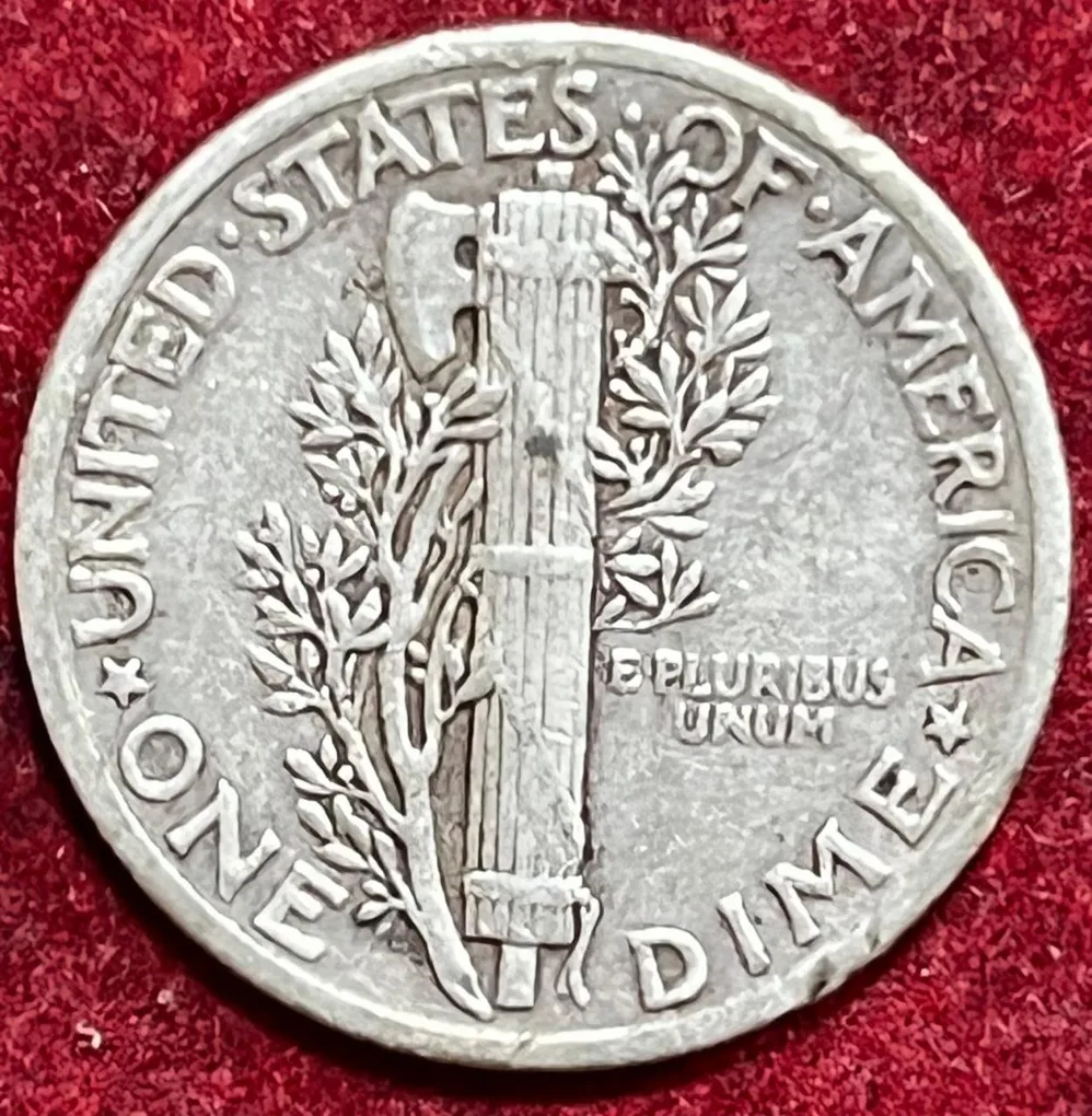 UNITED STATES 1 DIME 1943 MERCURY DIME RARE SILVER COIN #V-379