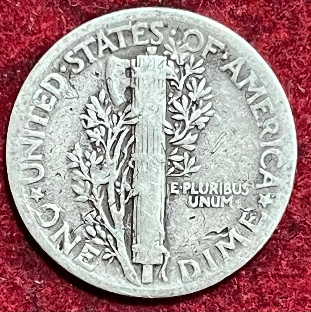 UNITED STATES 1 DIME 1939 MERCURY DIME RARE SILVER COIN #V-380