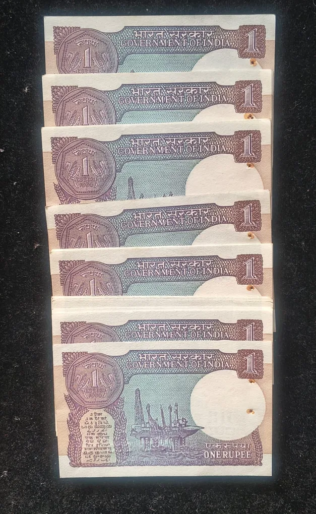 (45 Note) Lott👌 1994 One Rupees Governor Montek Singh Ahluwalia Note UNC ( 45 PCS LOTT )