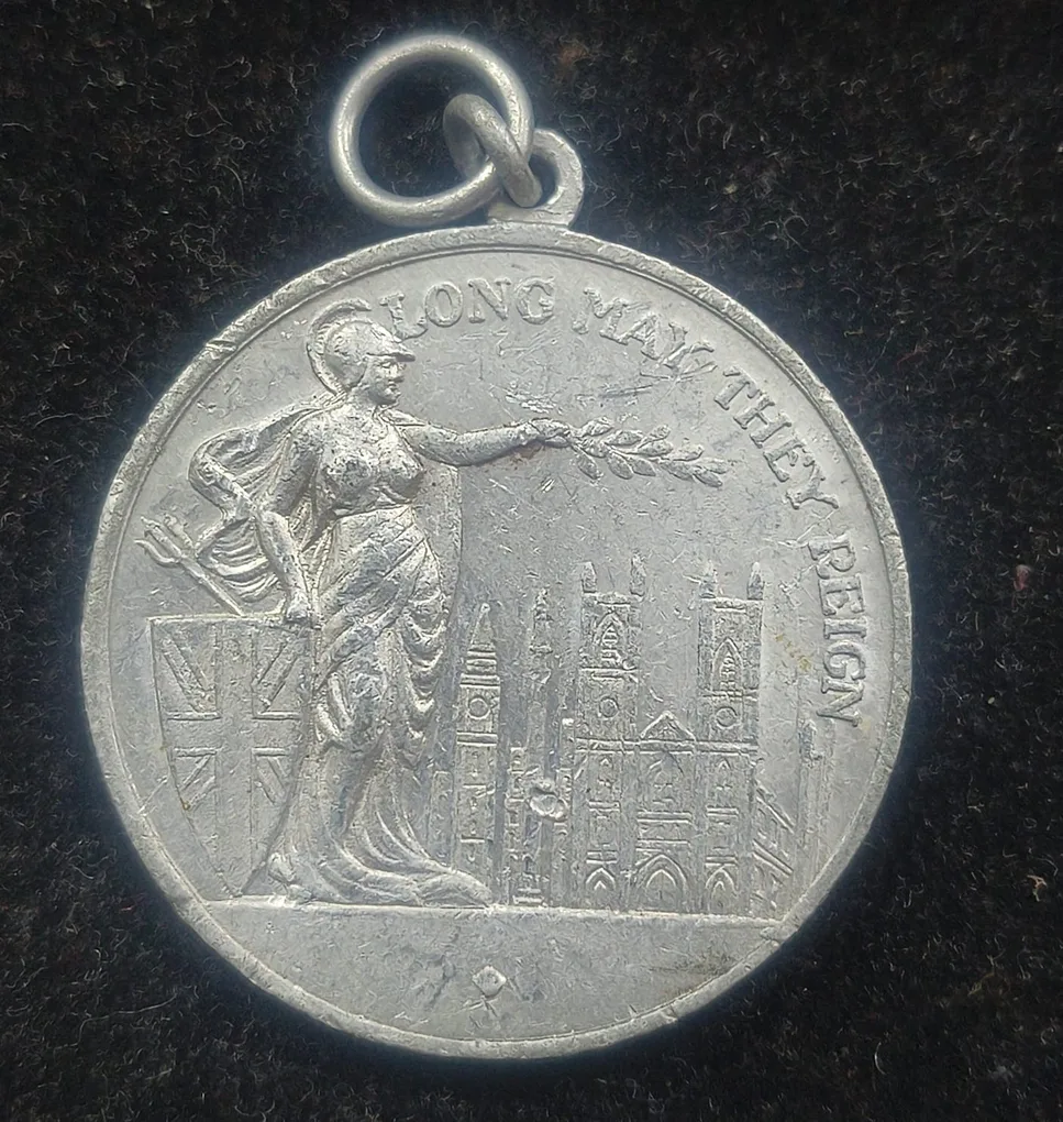 Aluminum 1937 British Medal Coronation of Edward And Elizabeth Medal #I-170