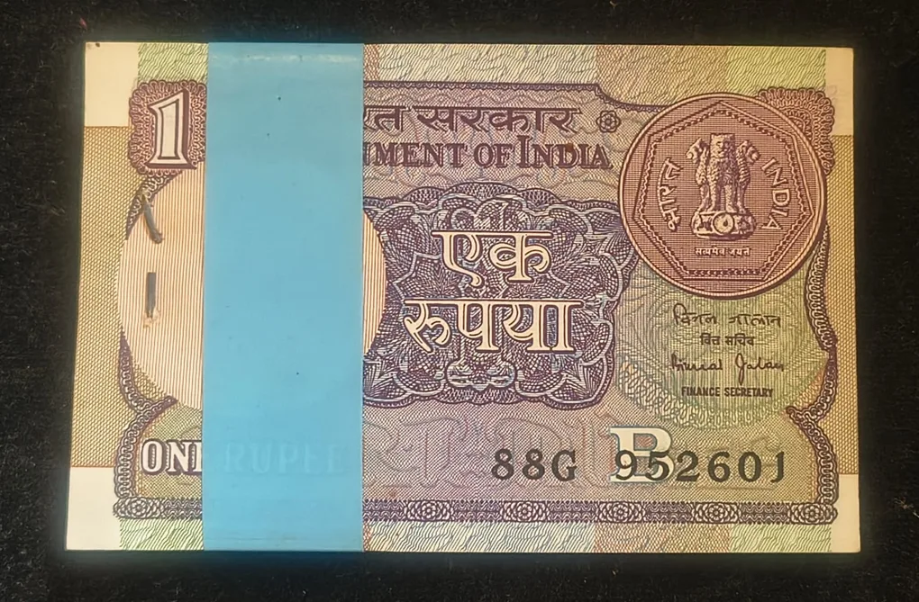 1 Rupees 1990 Governor Bimal Jalan Rare UNC Serial Packet