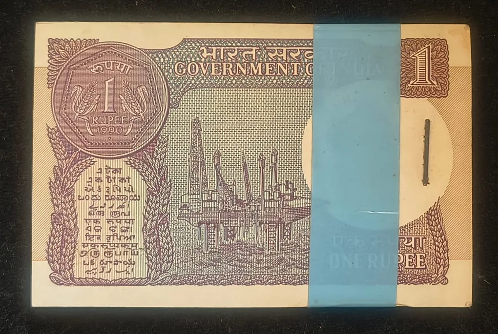 1 Rupees 1990 Governor Bimal Jalan Rare UNC Serial Packet