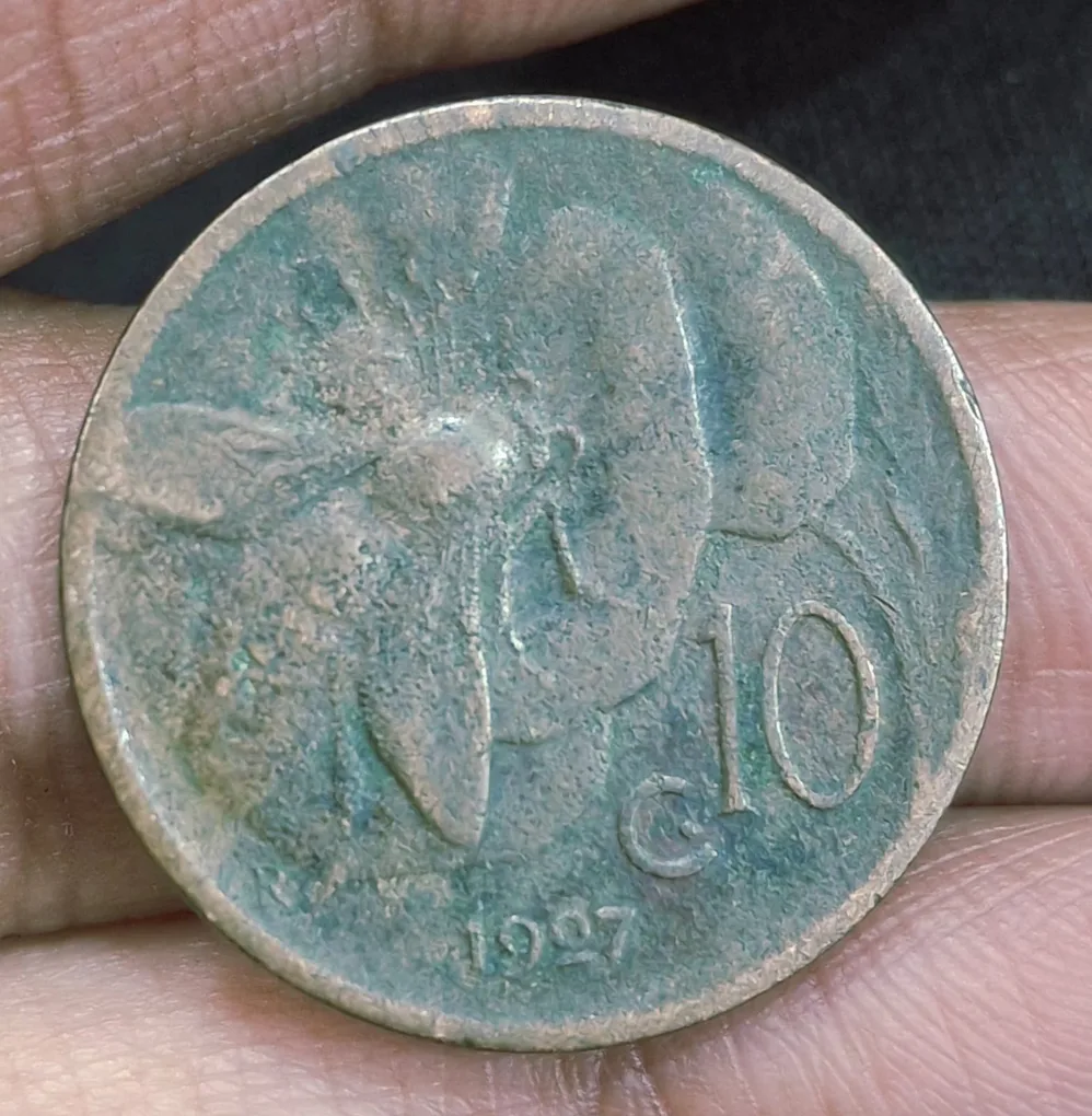 Italy 10 Centesimi 1927 - Victor Emmanuel III Rare lowest price Coin #I-232