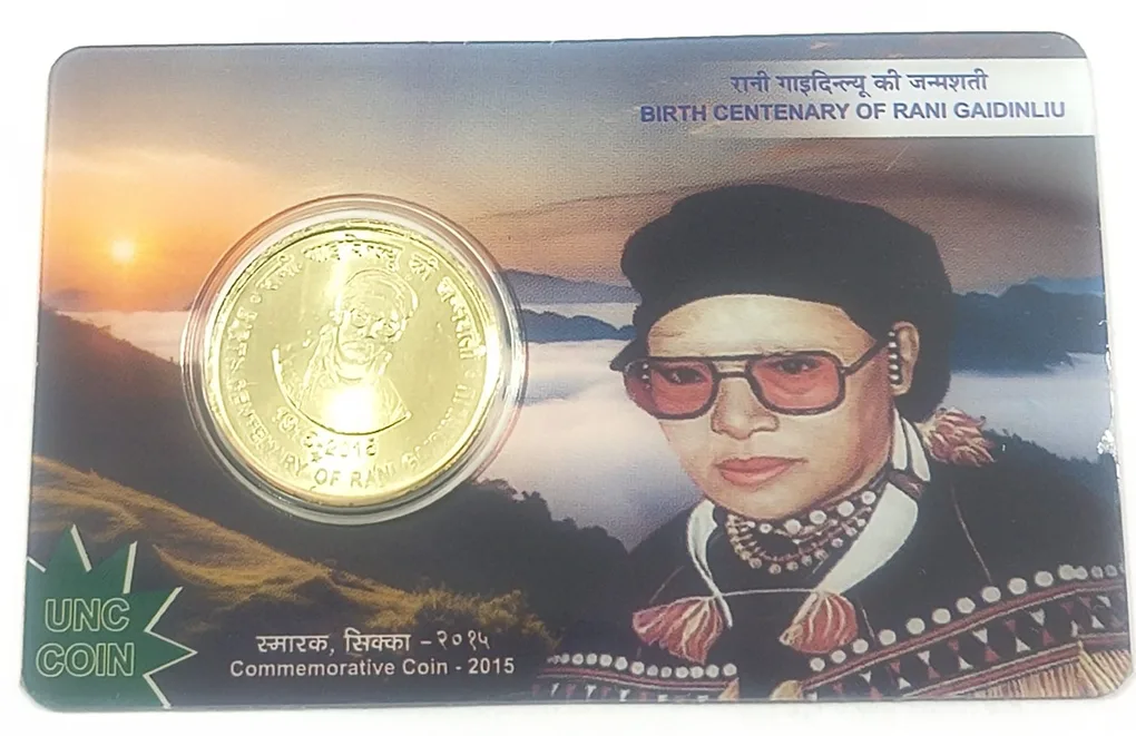 5 Rs (Birth Centenary of RANI Gaidinliu) Commemorative Issue Rare UNC Coin CARD Special Edition