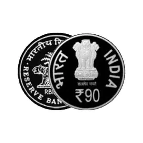 90 Years of RBI { MFD by : India Government Mint Kolkata } Rare (40 GR. Silver) Wooden Proof Set