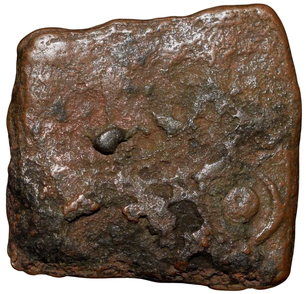 Copper Coin of Satavahana Dynasty(100 BC) from Karad Lion/Ujjaini