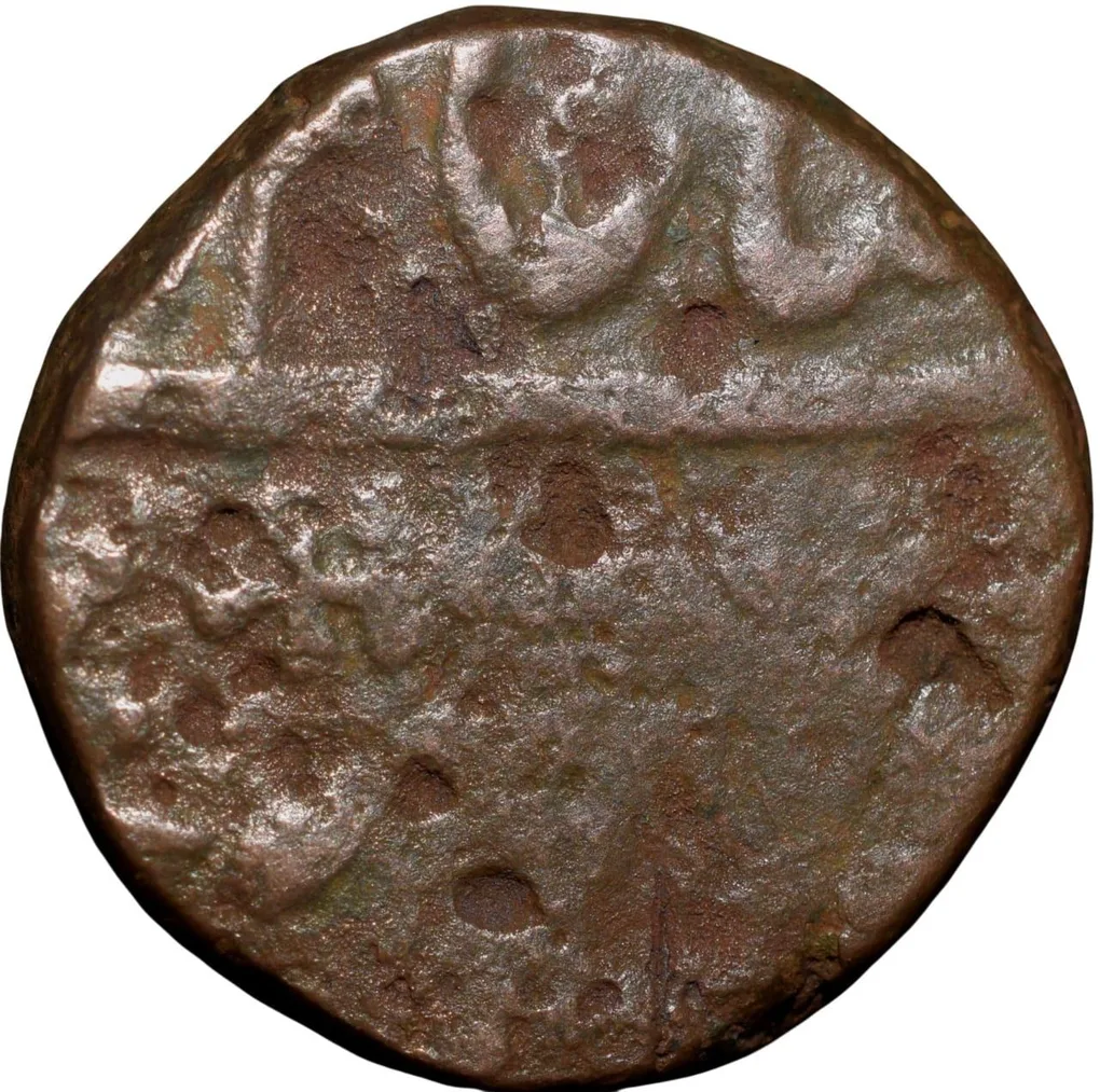 Copper Paisa of Dhar State INO Shah Alam II (AD 1759-1806) with Lord Hanuman Rare