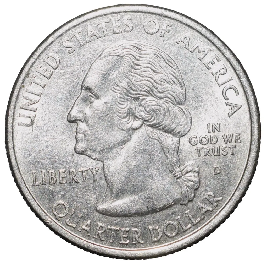 Nickel 1/4 Dollar of United States of America (AD 2000) Commemorative Issue 'Massachusetts - The Bay State'