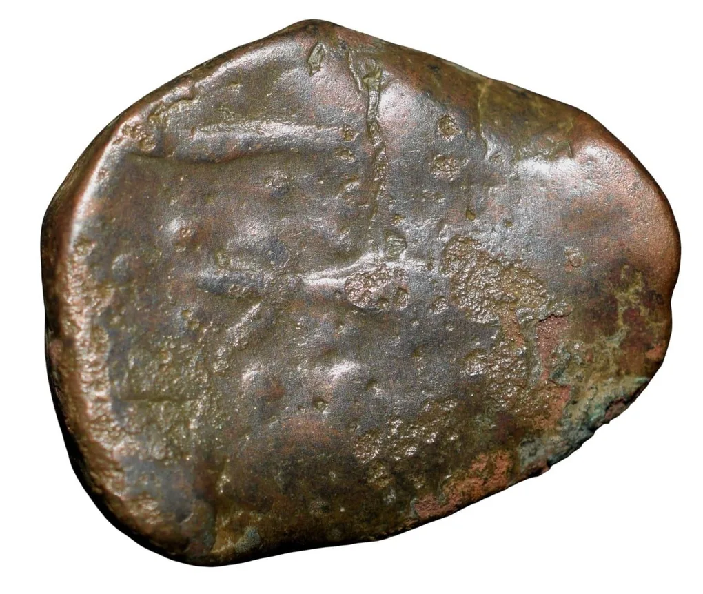 Copper Paisa of Bhonsala Raja's of Nagpur (17th - 18th Cen. AD) with Elongated Fish Type 71.1 Very Rare