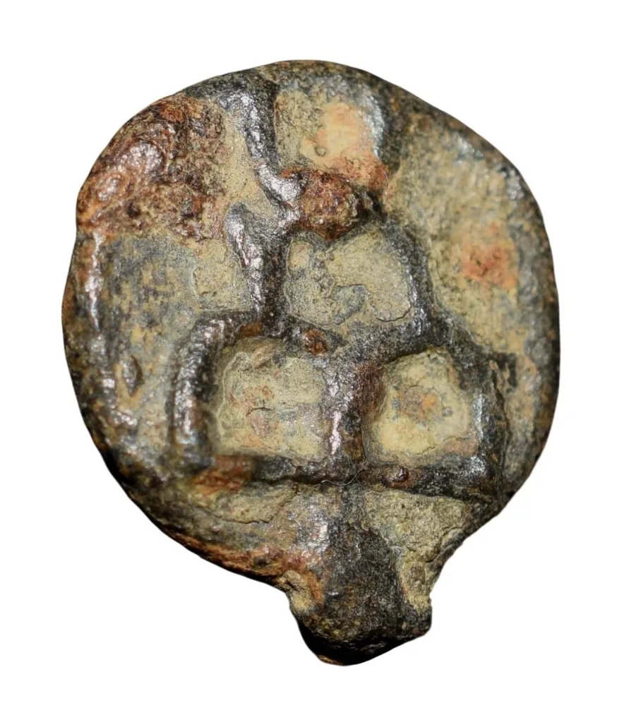 Cast Copper Kakani of Sunga Kingdom(187-75 BC) with Elephant without rider from Vidarbha Region Beautiful Grade