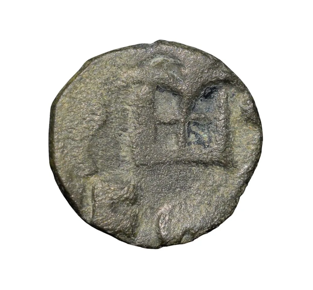 Copper-Alloy Coin of Bhimavarman(3rd Cen. AD) of Magh Dynasty of Kausambhi Bull/Tree & Brahmi Legends