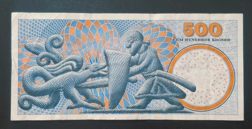 Denmark 500 Kroner Famous Men and Women Rare World Note #B2