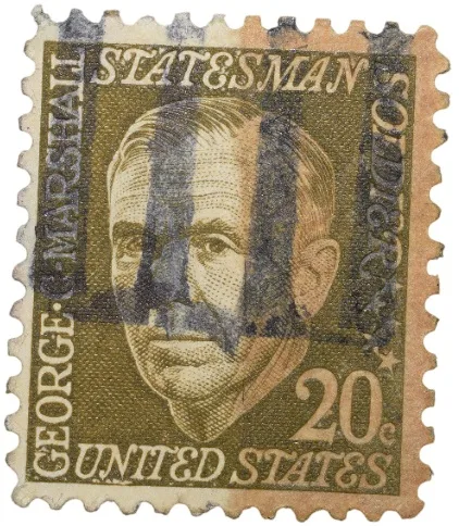 Postal Stamp of USA - 20 Cents - George Marshall - Used Condition as per Image.