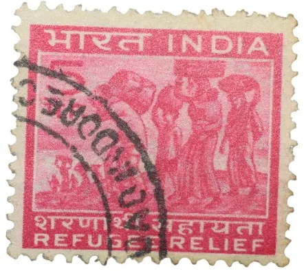 Postal Stamp of Republic India - Refugee Relief 5 Paise Pink Colour - Used Condition as per Image.