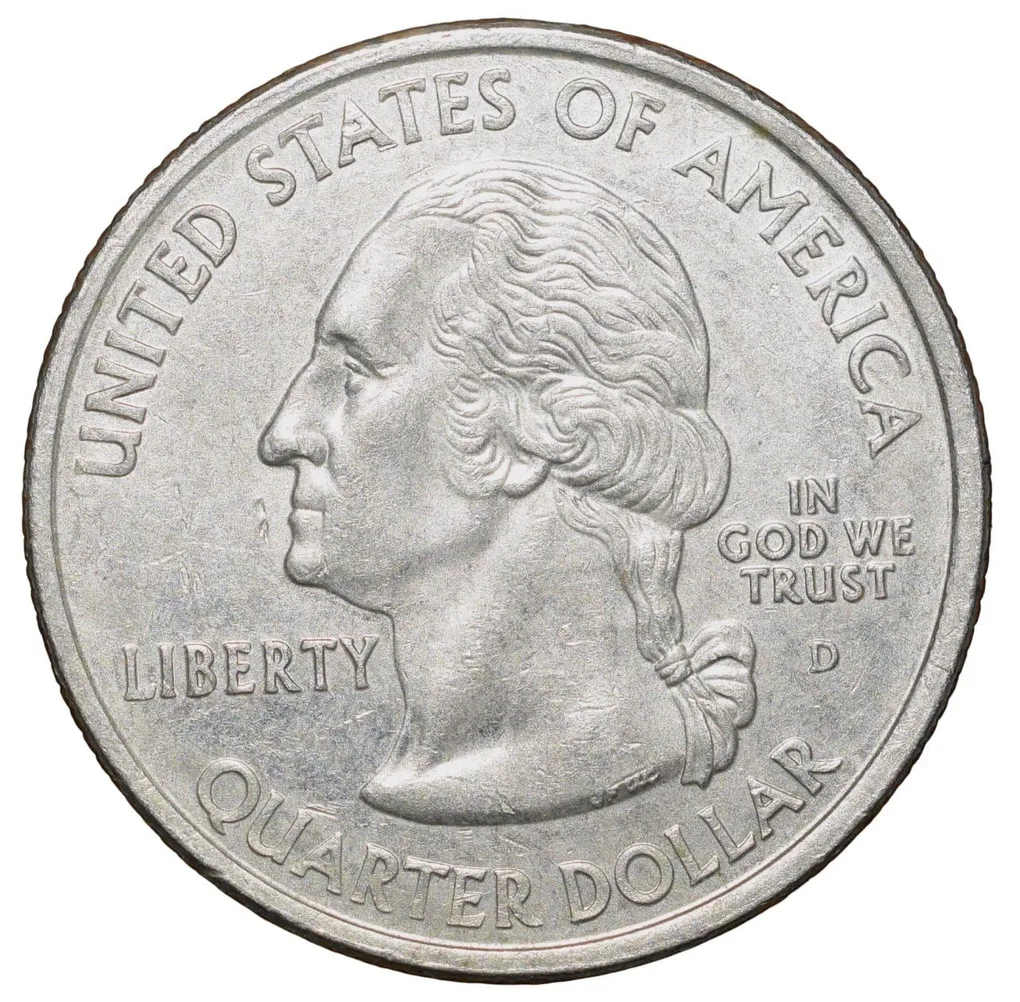 Nickel 1/4 Dollar of United States of America (AD 2002) Commemorative Issue 'Indiana - Crossroads of America' State