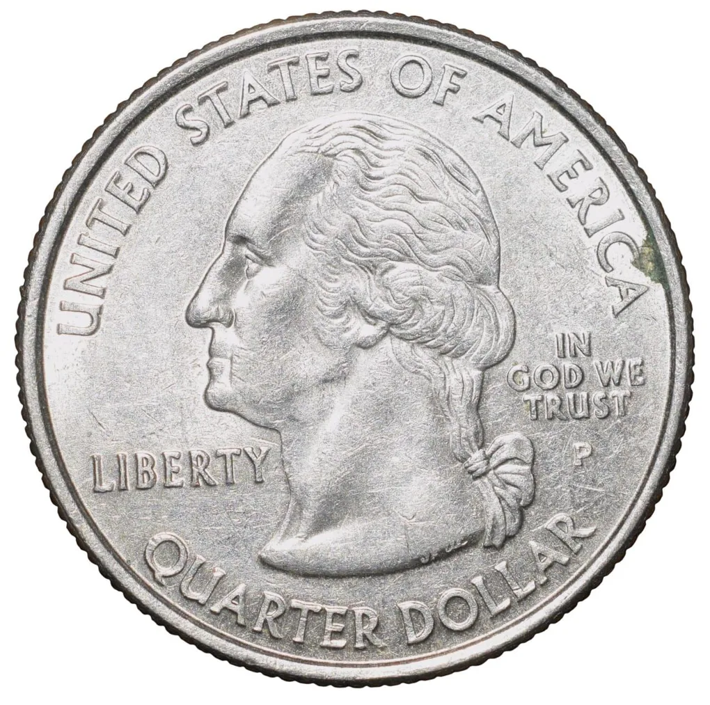 Nickel 1/4 Dollar of United States of America (AD 2000) Commemorative Issue 'New Hampshire - Old Man of the Mountain'