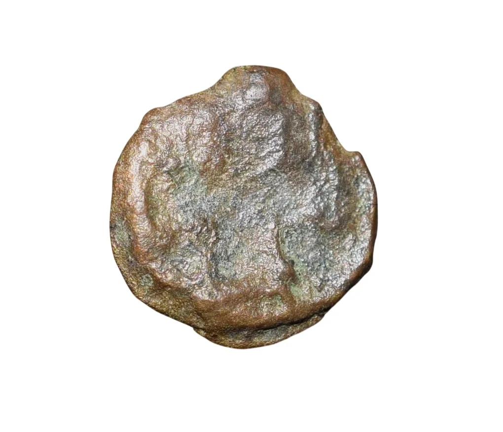 Fractional Cast Copper Kakani of Sunga Kingdom from MP Region (2nd Cen. BC) with Both sides Hollow Cross
