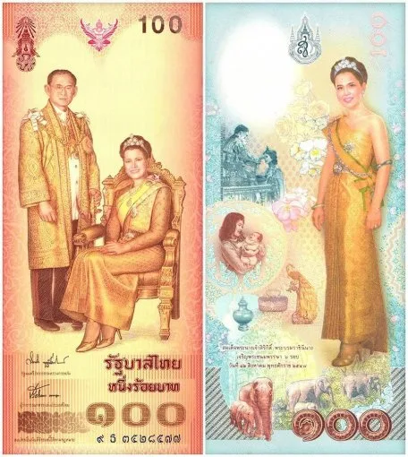 Thailand 100 Baht Banknote, 2004, UNC, Commemorative, 72nd Birthday of Queen Sirikit (12.08.1932) rare note with beautiful folder