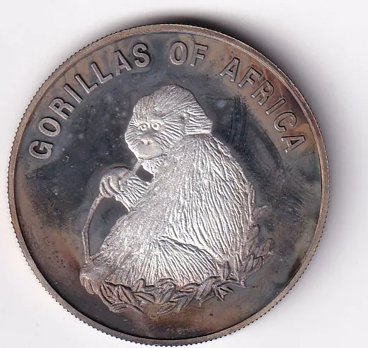 Uganda 1000 Shillings 2002 (Eating gorilla) Commemorative Coin #D-204