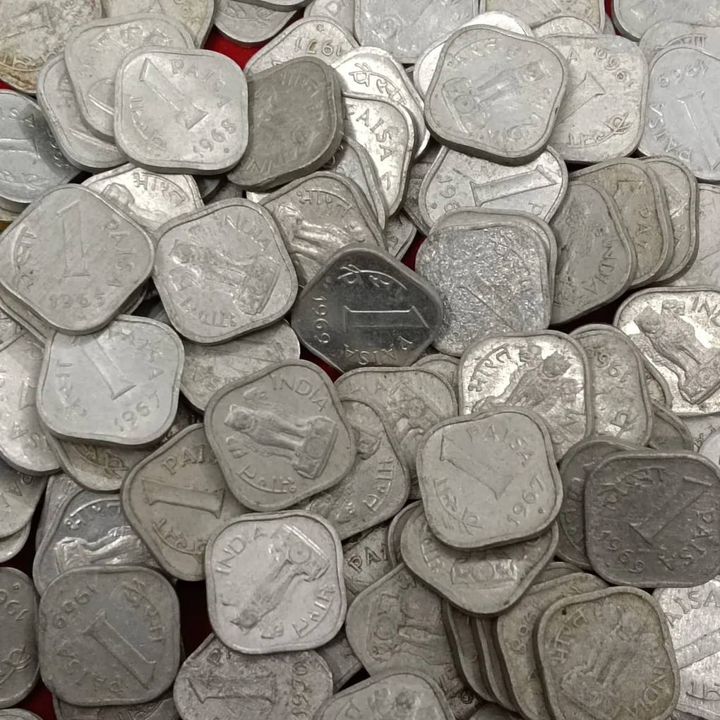 One Paise Aluminium Coins Mix Years Mix Mints 100 Pcs Given