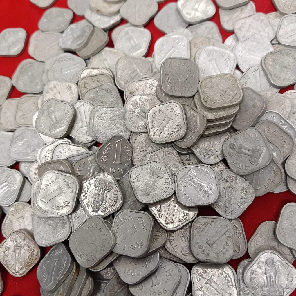One Paise Aluminium Coins Mix Years Mix Mints 100 Pcs Given