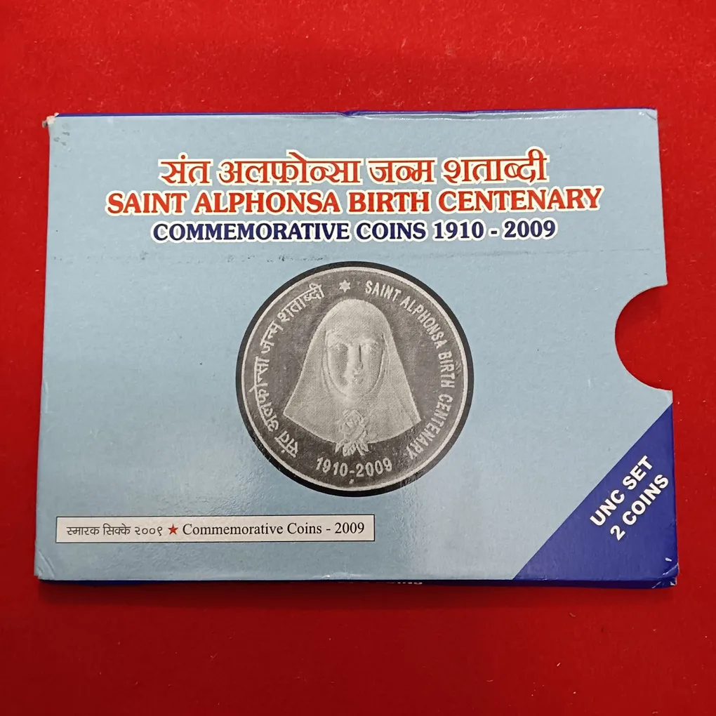 Saint Alphonso Birth Centenary Commarative Coins Unc Set Bombay Mint 2009 Year