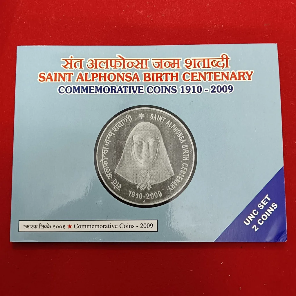 Saint Alphonso Birth Centenary Commarative Coins Unc Set Bombay Mint 2009 Year