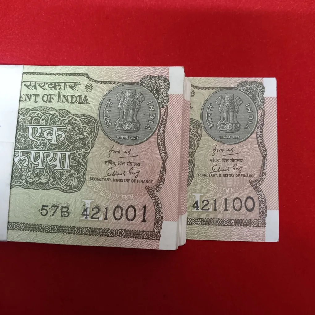 One Rs Full Bundle Finance Secretary Subhash Garg Year 2019 Gem Bunc Condition 421001