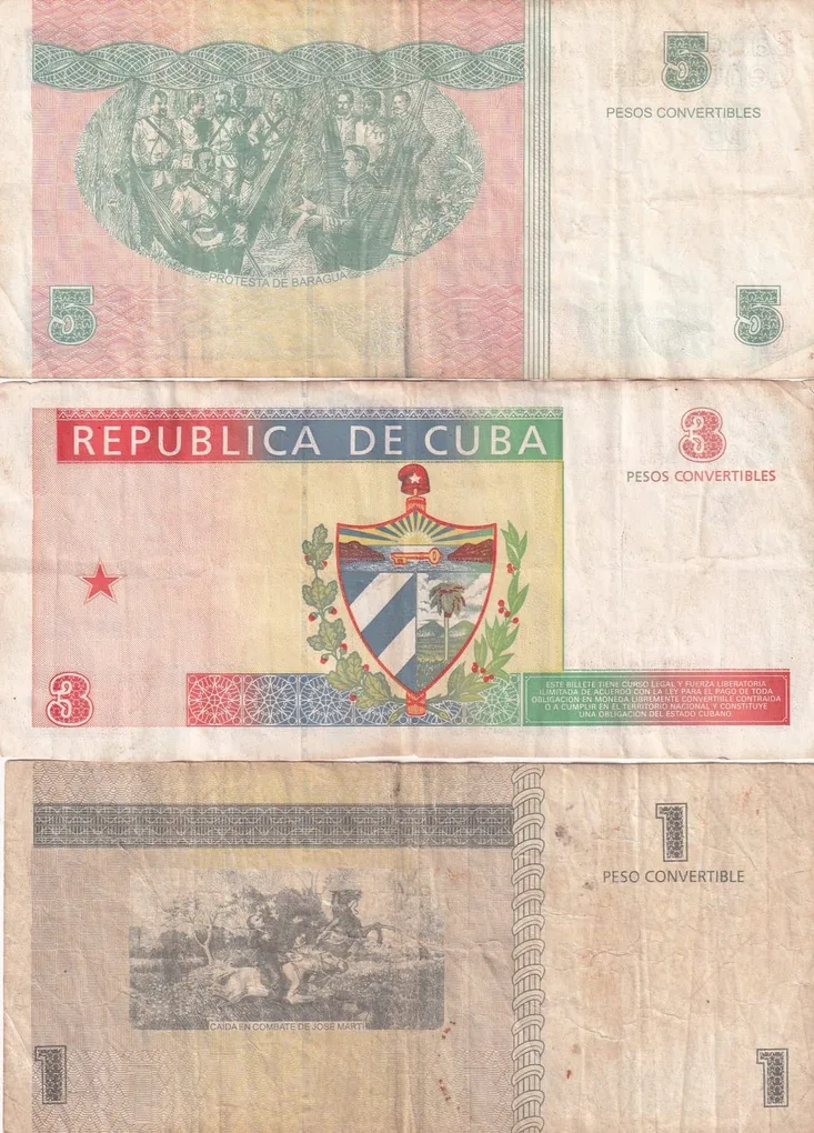 CUBA All Different Denomination Rare (3 Note Set)