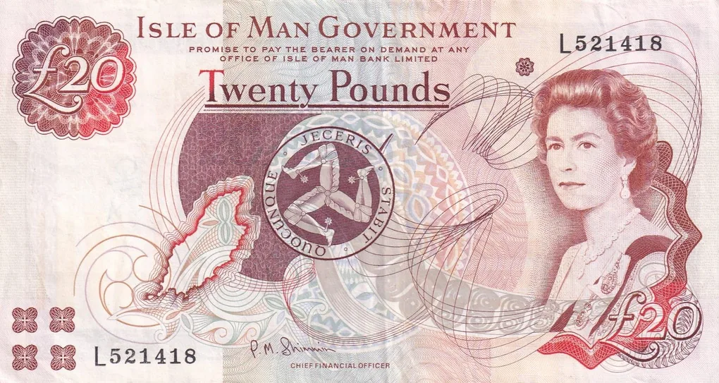 Isle of Man (British Crown dependencies) 20 Pounds Rare Note #B-2