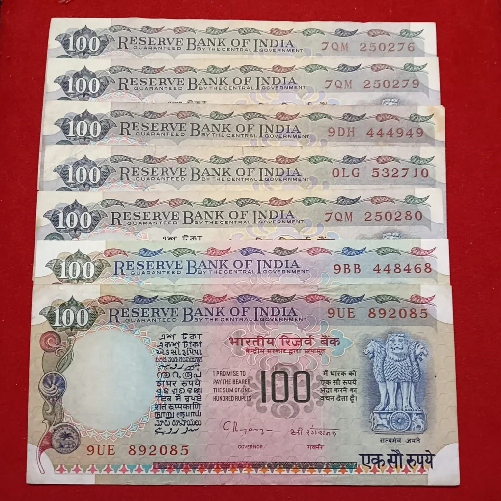100 Rs Rare Cobalt Issue Notes Governor RN Malhotra or C Rangarajan 13 Pcs Given Sku 24