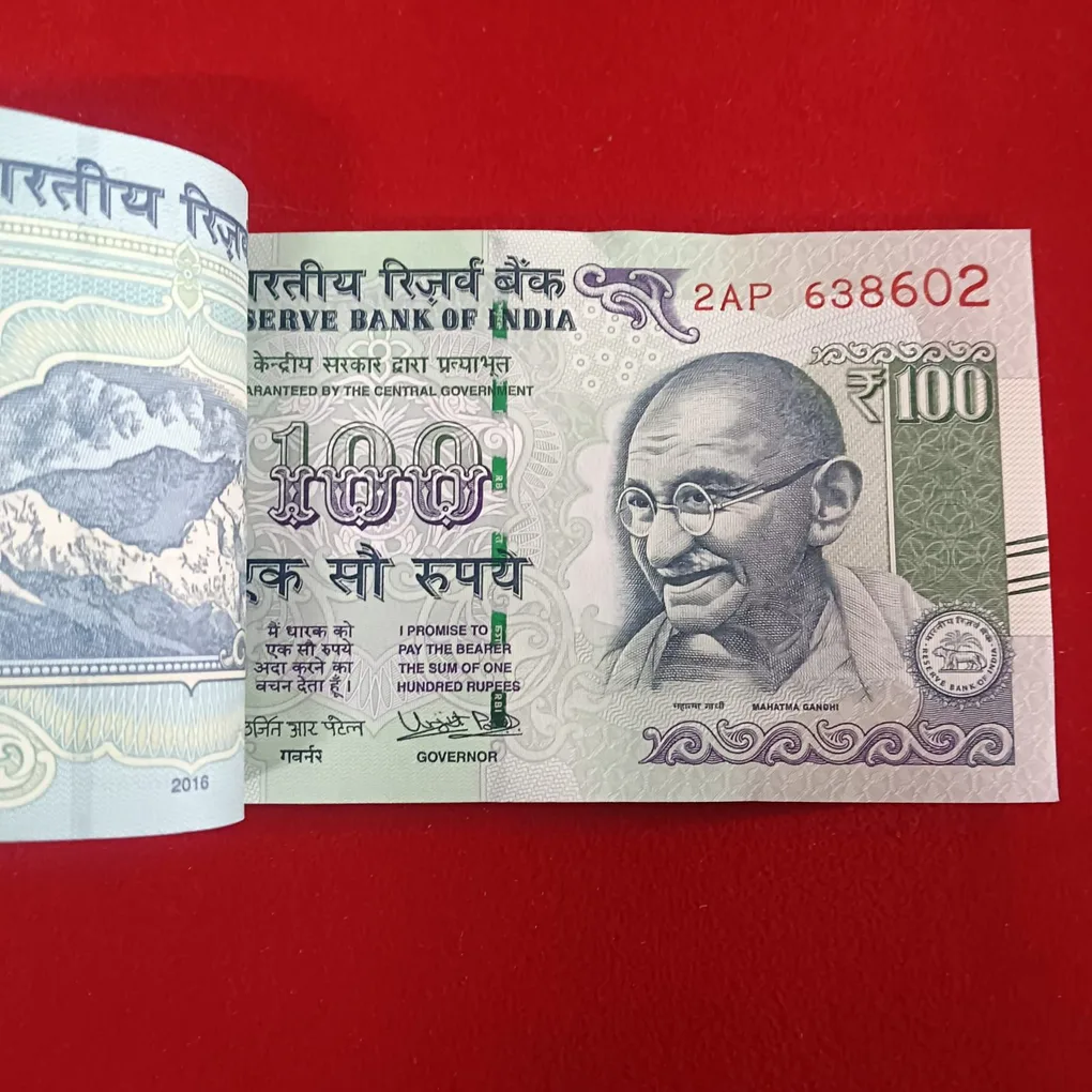 100 Rs Rare Full Bundle Governor Urjit Patel Doubling No 638638 Year 2016 638601