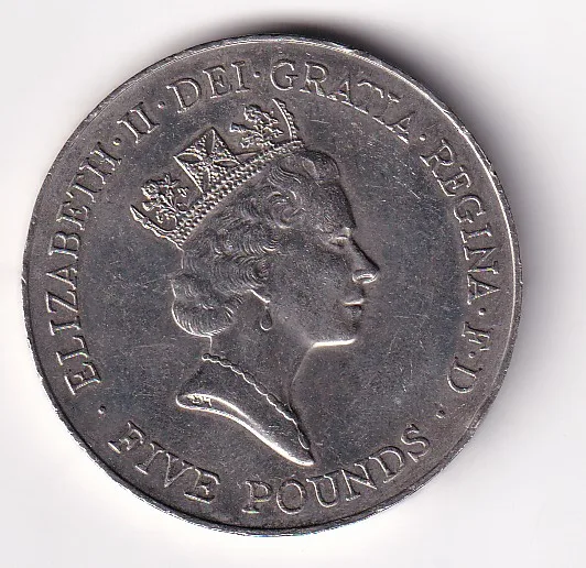 United Kingdom 5 Pounds 1996 (Elizabeth II Queen's 70th Birthday) UNC Commemorative Coin#Z-18