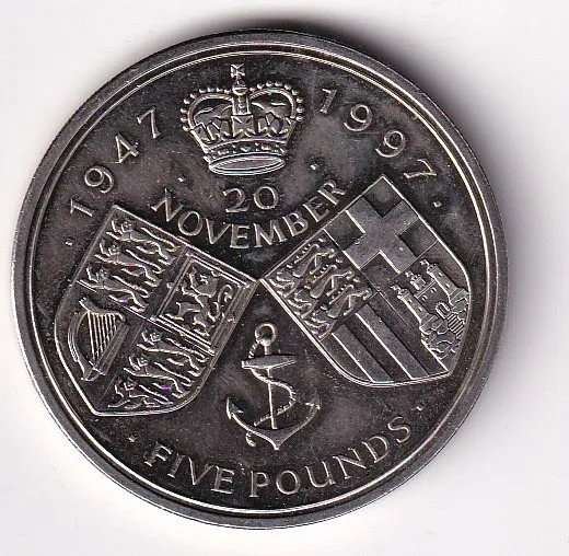United Kingdom 5 Pounds 1997 (Elizabeth II Golden Wedding) UNC Commemorative Coin