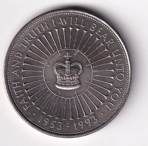 United Kingdom 5 Pounds 1993 (Elizabeth II 40th Coronation Jubilee) UNC Commemorative Coin