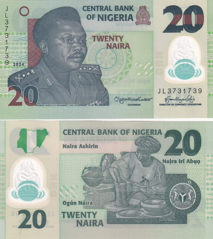 Nigeria 20 Naira GEM UNC Rare Polymar Note
