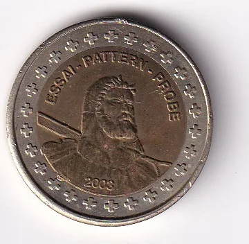 Switzerland 2 Europ 2003 Bimetallic Pattern Coin #Z-82