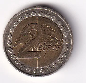 Switzerland 2 Europ 2003 Bimetallic Pattern Coin #Z-82